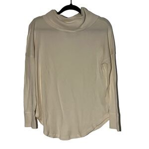 Women's Anthropologie Maeve Cream Waffle Knit Turtleneck Sweater